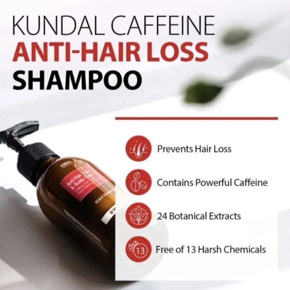 NEW KUNDAL CAFFEINE ANTI-HAIR LOSS SHAMPOO Scalp Care Deep Cleansing white musk - Picture 4 of 7